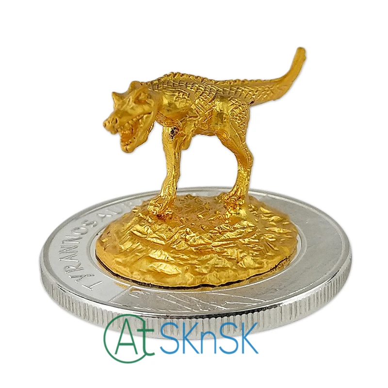 3D металлическая модель динозавра с металлической монеткой акриловая витрина и
