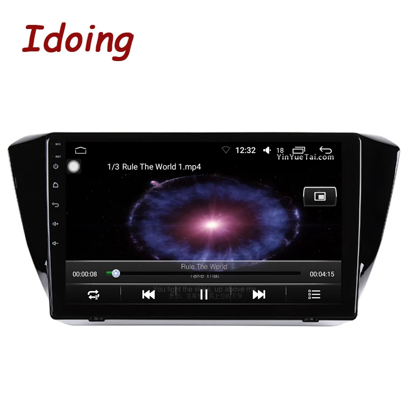 Автомобильный мультимедийный плеер Idoing 10 2 дюйма 1DIN Android 8 0 2.5D IPS 4 Гб + 64 ГБ