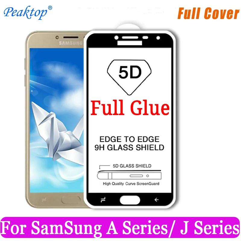 5D 9D полное клеевое закаленное стекло для SAMSUNG Galaxy A3 A5 2017 A7 J2 J5 Prime J3 On6 покрытие