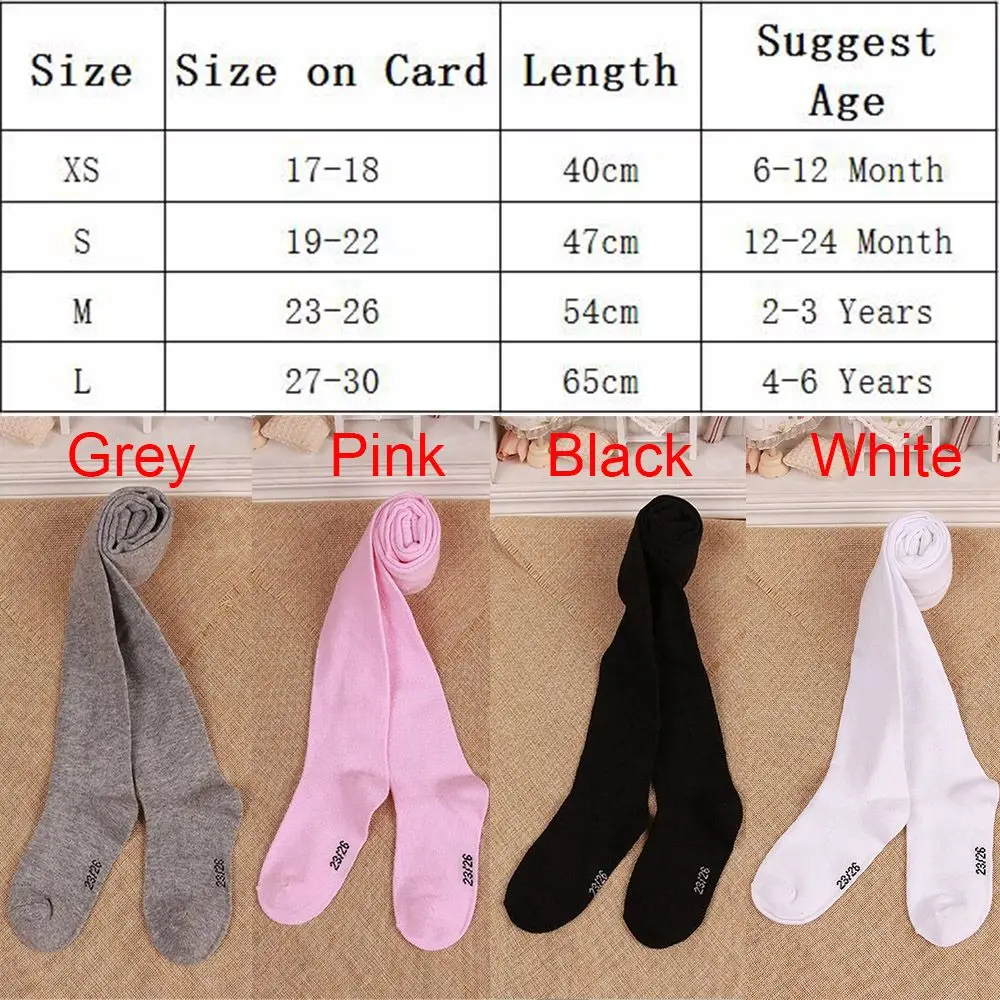 

New Baby Girls Cotton Pantyhose Infant Spring/Autumn Warm Knitted Tights Solid Color Soft Clothing For 0-6 Years Kids