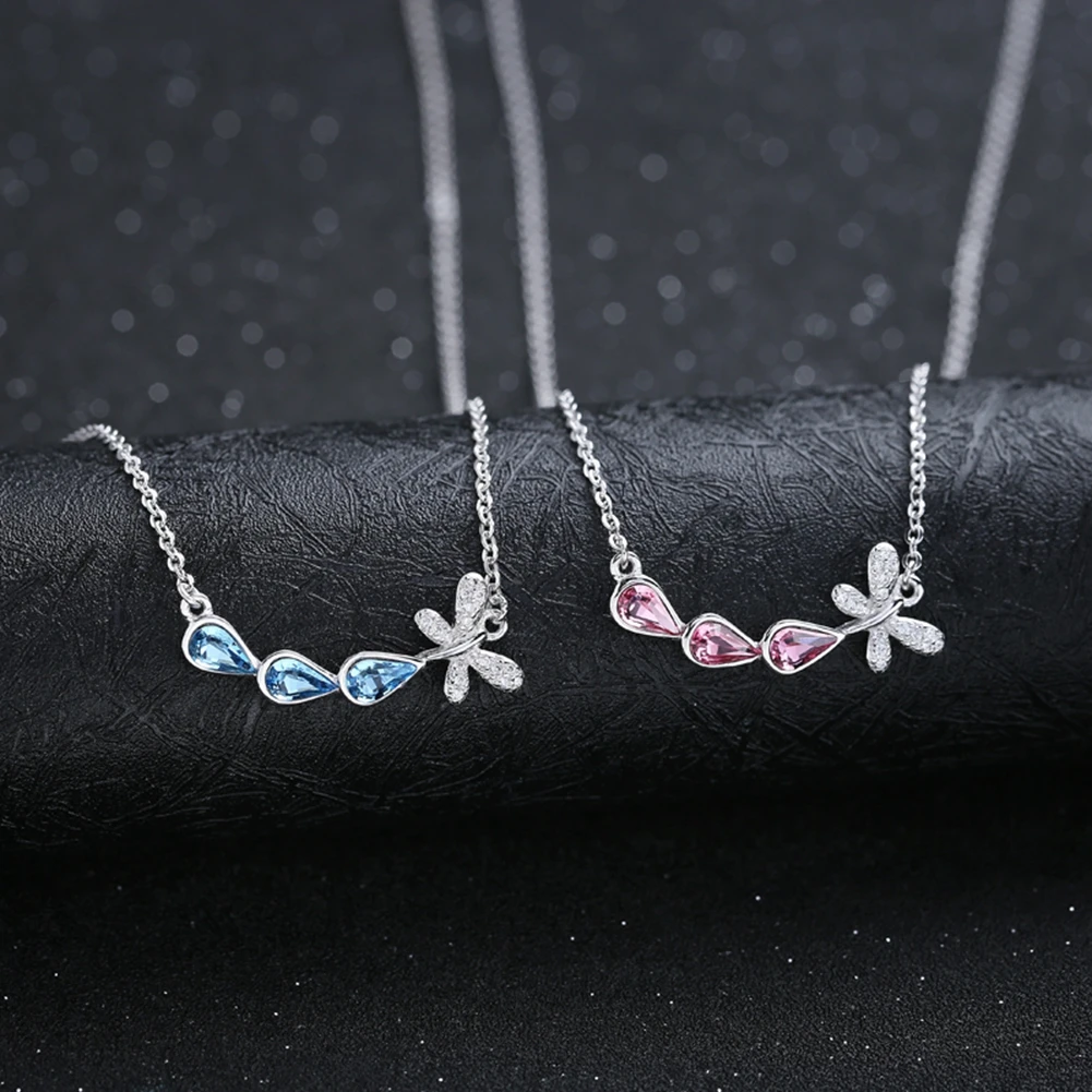 Женское ожерелье из серебра 925 пробы с подвеской в виде стрекозы|women jewelry|silver