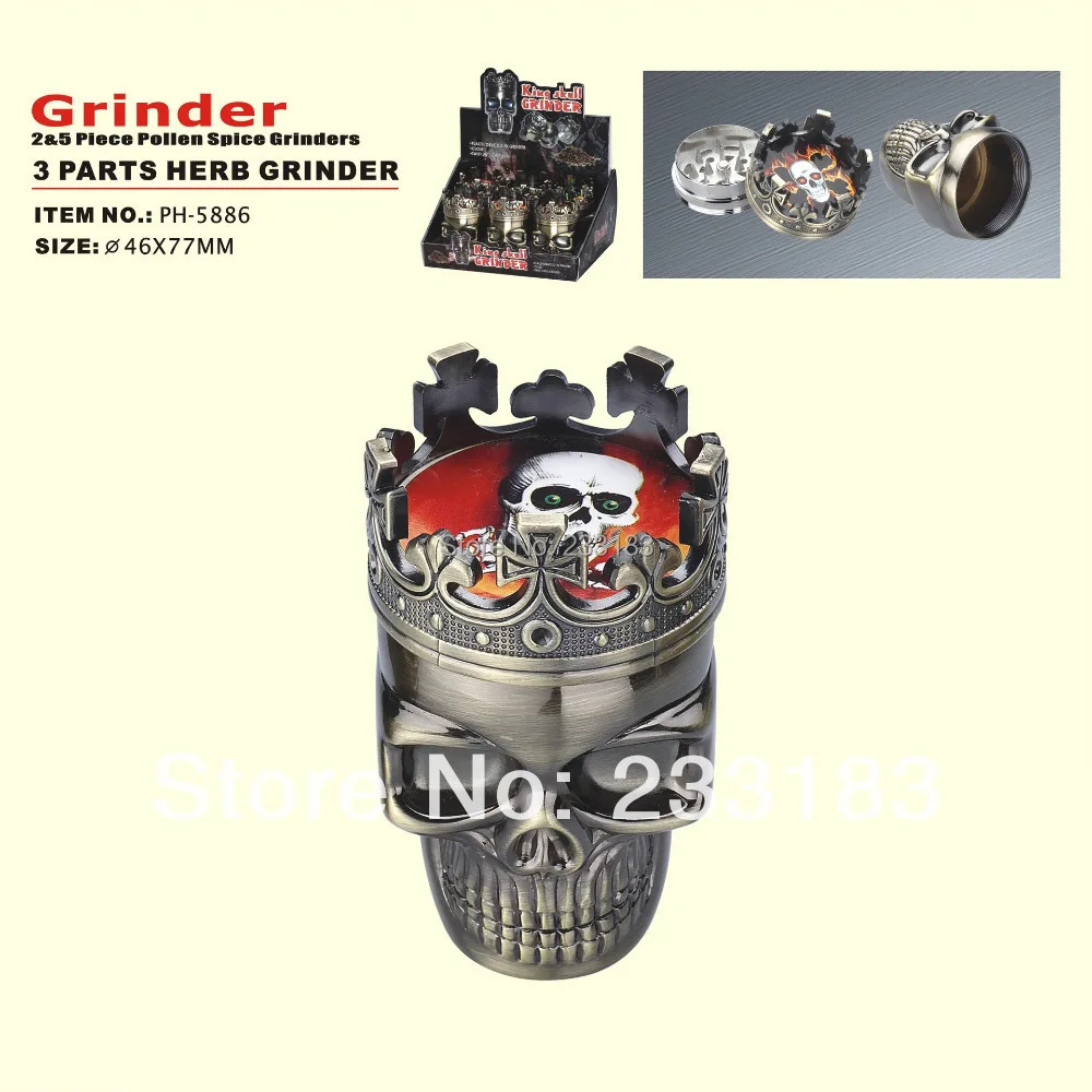 2015 Free Shipping Brand New Skull Shape HERB / SPICE GRASS WEED Tobacco Grinder for gift | Дом и сад