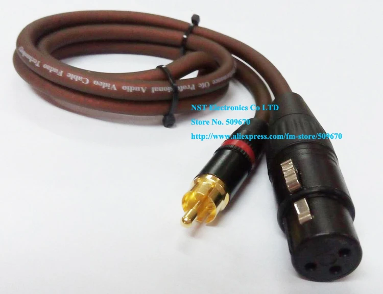 Высококачественный медный микрофонный XLR 3Pin Женский позолоченный RCA штекер аудио