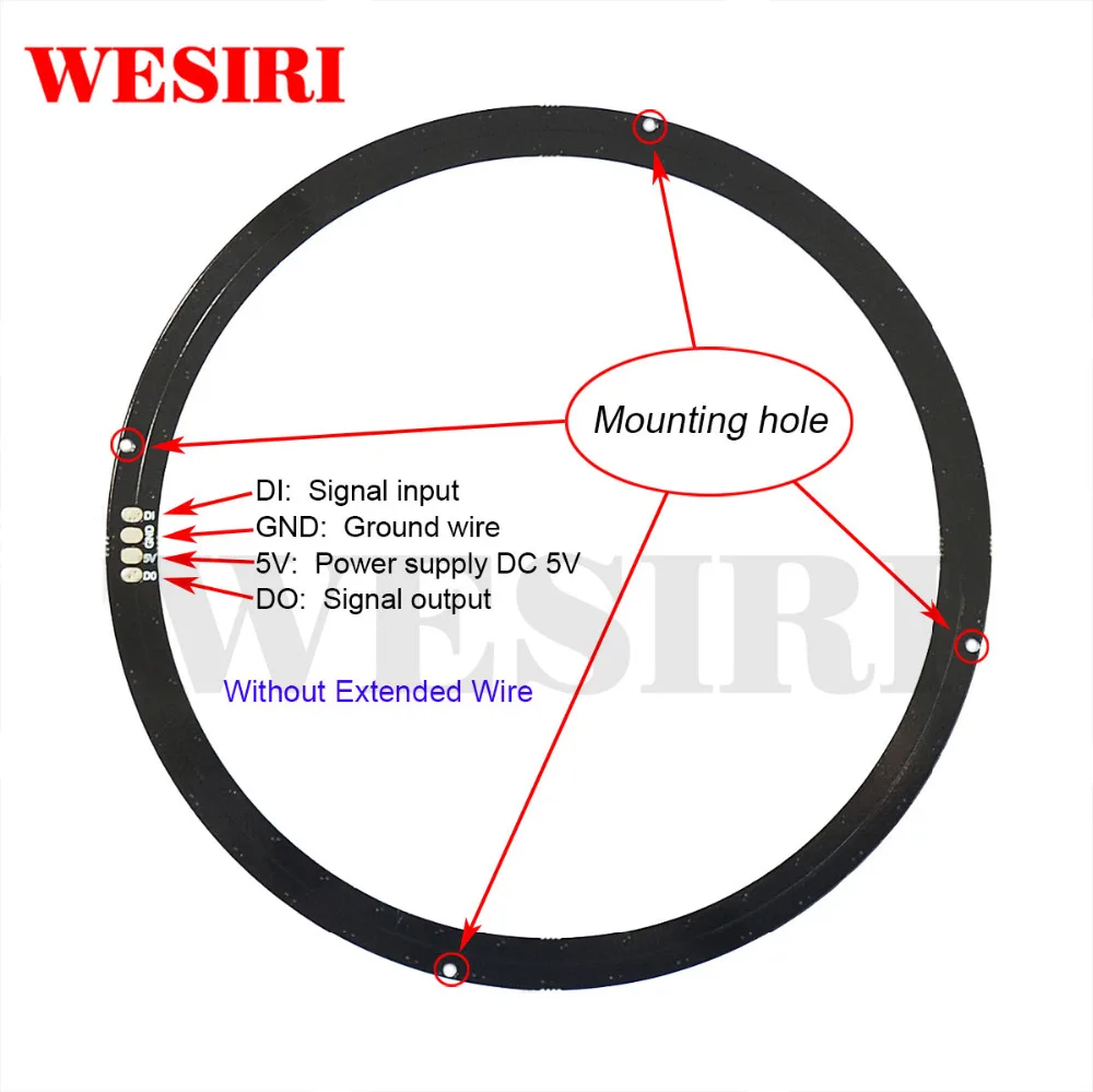 Wesiri WS2812B DIY светодиодный кольцо 1, 8, 12 лет, 16 24 32 40 48 60 93 241 биты светодиодный s WS2812B SK6812 5050 встроенный RGB адресуемых DC5V СВЕТОДИОДНЫЙ Кольцо