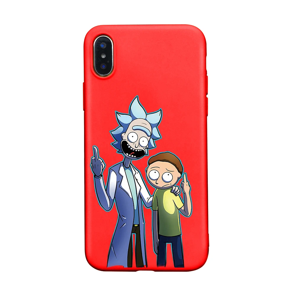 Милый чехол для телефона Rick marty Pickle для iphone 8, 7, 6, 6s Plus, 5S, SE, разноцветный мягкий чехол для телефона из ТПУ для iphone X, XS, XSMAX, XR, чехол - Цвет: red-4574