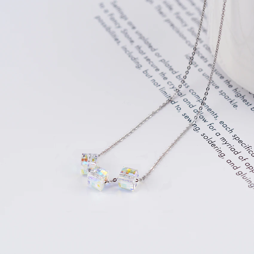Женский ювелирный комплект из колье и браслета с кристаллами Swarovski|Ювелирные