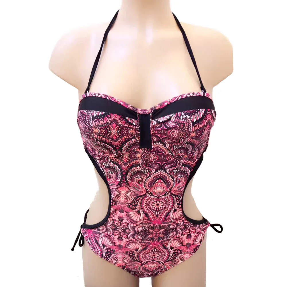 Новинка 2019 бикини женский слитный купальник на косточках в стиле ретро с