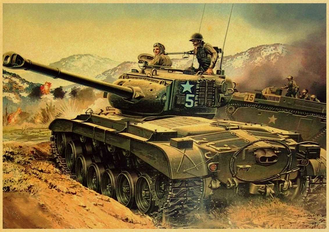 M76 Плакаты с танком Второй мировой войны ретро крафт настенная бумажная наклейка художественные ремесла Бар Кафе домашняя комната плакат - Цвет: M76