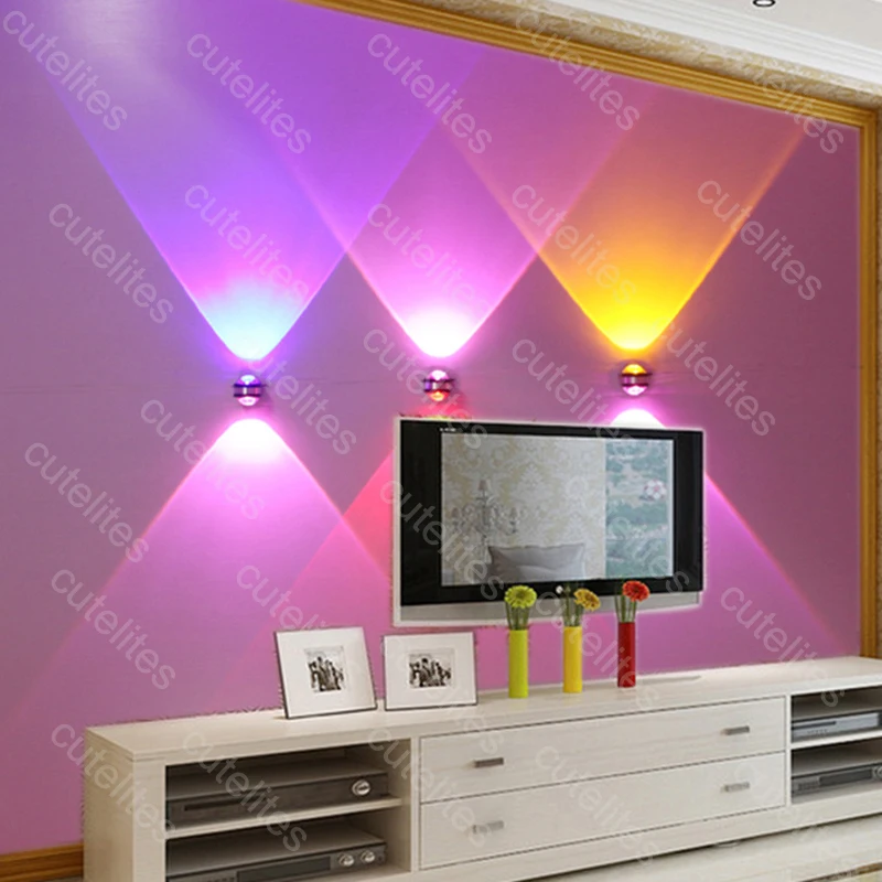 Modern Home Lighting 6W Aluminum 4-Head LED Wall Light RGB up down Indoor Decoration KTV Bar Restaurant Lamp AC 85-265V