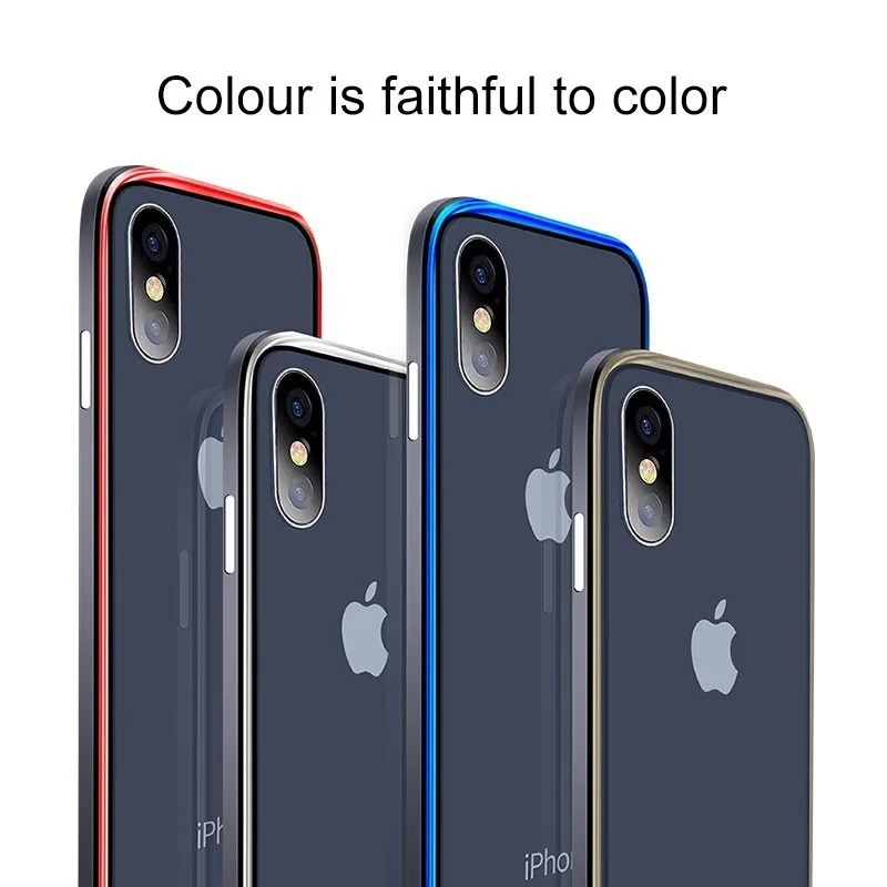 Чехол из закаленного стекла для телефона IPhone XS Max XR 7/8 Plus Цветной глянцевый чехол с