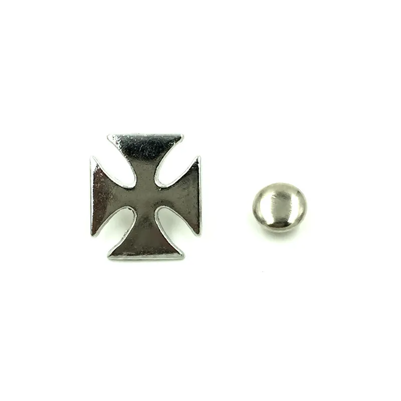 30 Sets Silver Tone Punk Windmill Cross Garment Studs Spots Spike Rivets Fashion Bag Belt Making 14x15mm | Украшения и аксессуары
