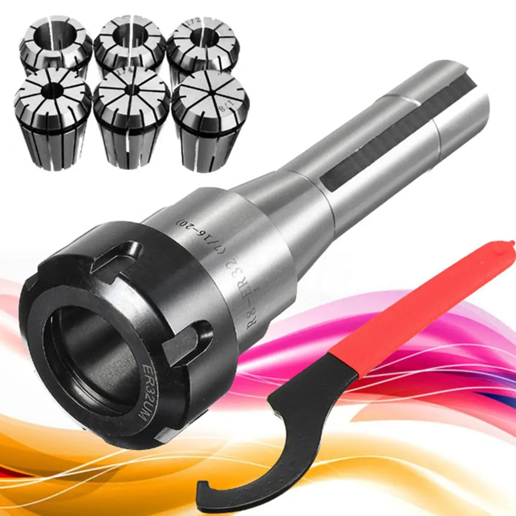 R8 ER32 6pcs дюймов фреза ручка эластичный цанговый дюймовые спиральные