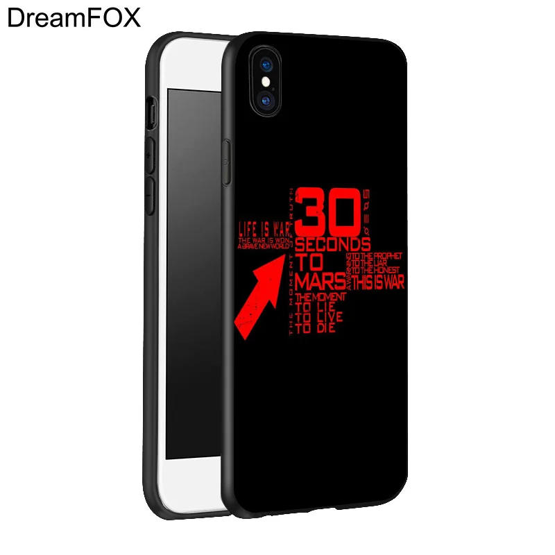 DREAMFOX K005 30 Seconds To Mars Logo Black Soft TPU Silicone Case Cover For Apple iPhone XR XS Max X 8 7 6 6S Plus 5 5S 5G SE |
