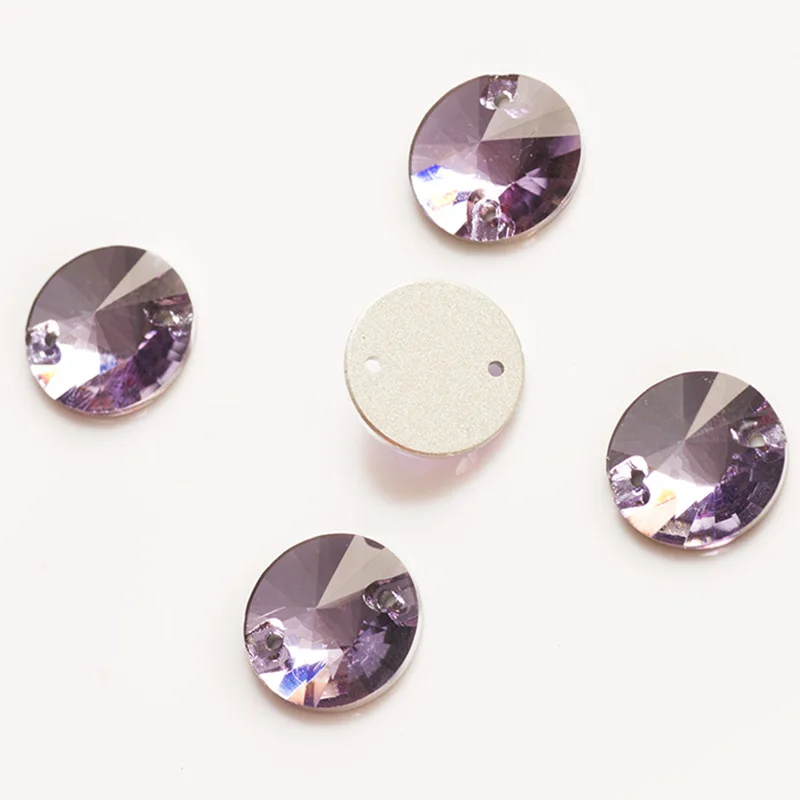 YANRUO 3200 Rivoli фиолетовые стразы для шитья с плоской спинкой стеклянные кристаллы
