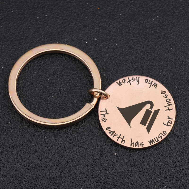 Ручное теснение земля музыка для тех кто слушать круглый брелок музыкальных