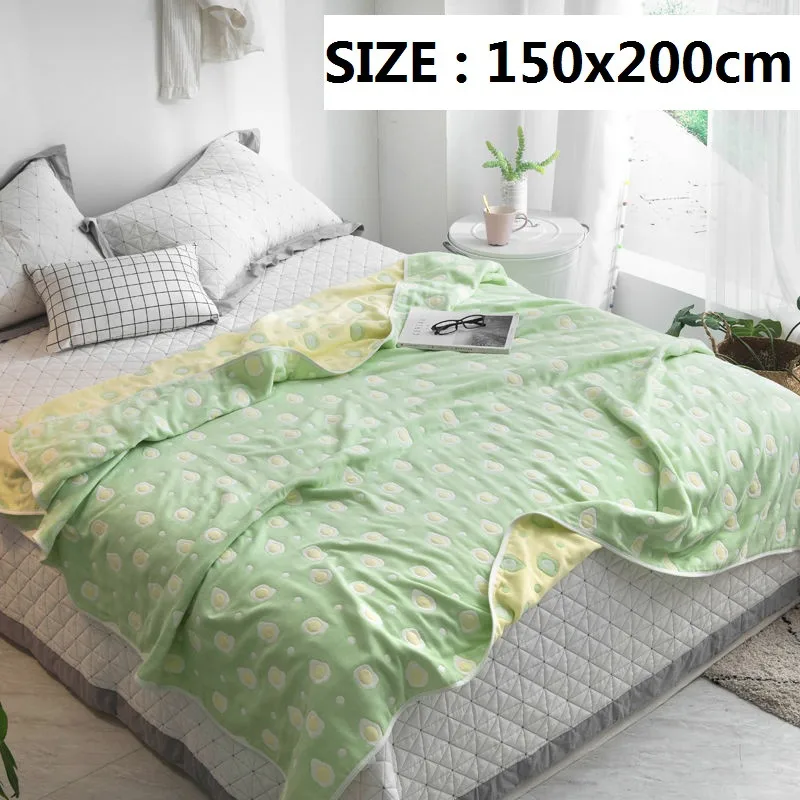 green egg 150x200cm 4 размера, муслиновое пеленание для новорожденных, хлопковое банное полотенце, чехол для коляски, летнее дышащее газовое одеяло для сна, многофункциональное детское одеяло - Цвет: green egg 150x200cm