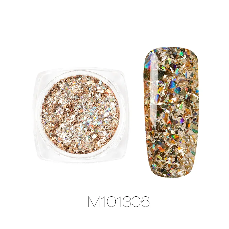 M101306 ROSALIND Блестки для ногтей мелкие блестки для ногтей "хром" тонкий голографический блестящий для ногтей гель Полирующий пигмент пылезащитный зеркало для маникюра - Цвет: M101306