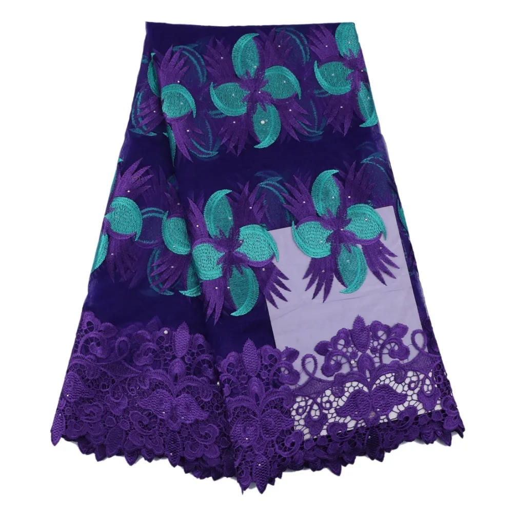 Новинка 2017 года проектирует африканских Французский Кружево Ткань Высокое