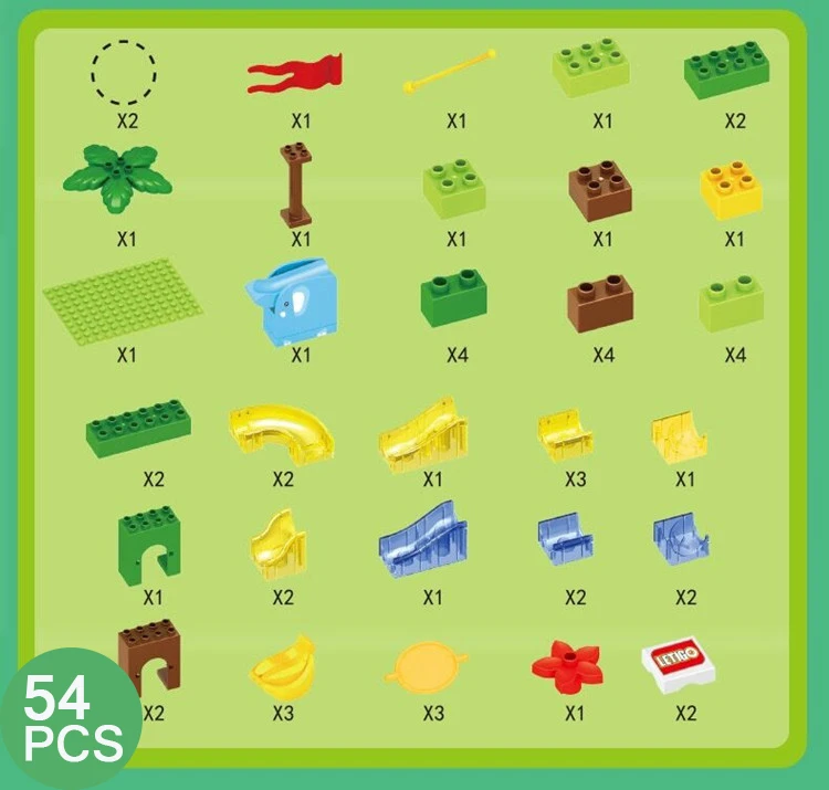 168 ПК Duplo бруски Мрамор забе лабиринт Шариковая дорожка строительные блоки