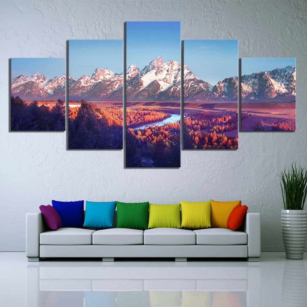 5 шт. Grand Teton национальный парк Природа пейзажи Landscpae плакат холст картины