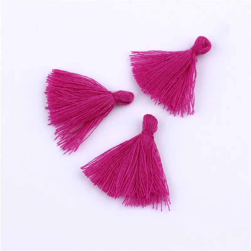Rose red Tassels 200 шт цветные мини кисточки бахрома кулон DIY вечерние хлопковые шнуры кисточки отделка одежды шторы украшения маленькие кисточки кружево - Цвет: Rose red Tassels
