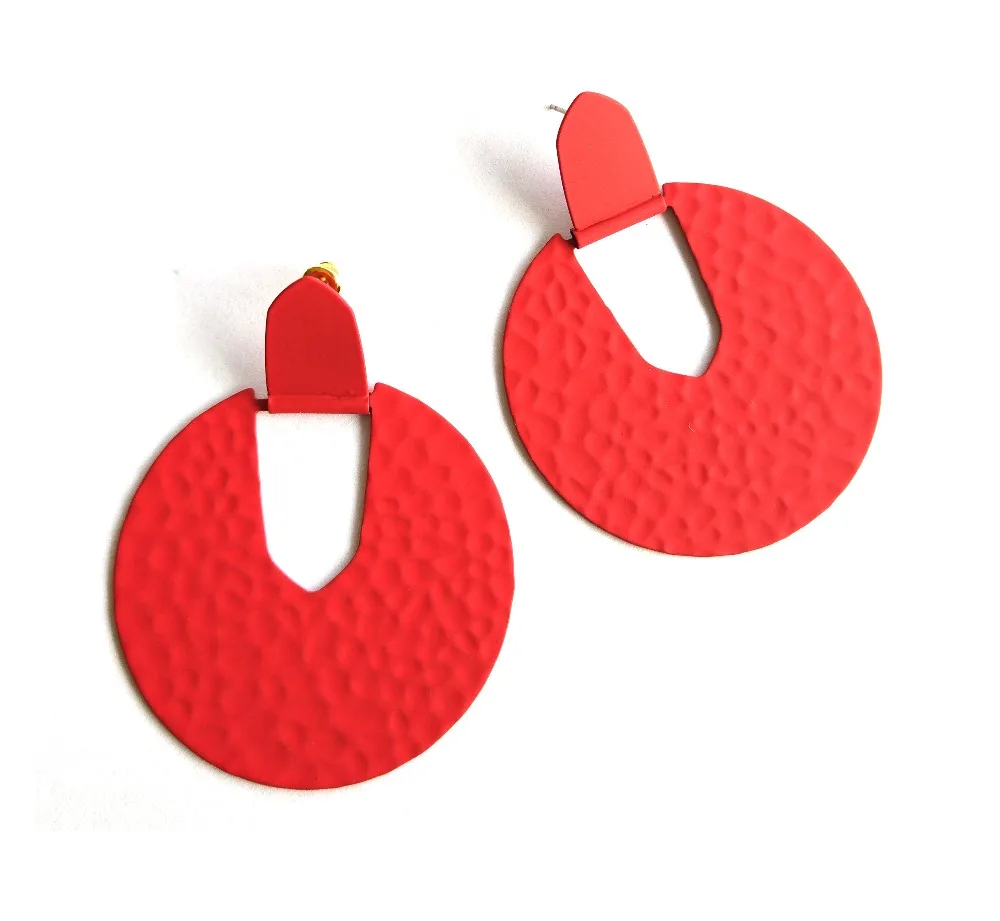 Новое поступление 2019 роспись кованые 4 5 см большие круглые серьги длинные