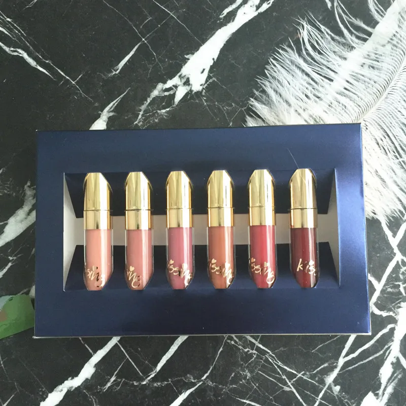 6miniset Красота глазурованный 6 Мини Матовый жидкий блеск для губ для женщин Rouge A Levre Edition набор губ легко носить губная помада полный размер batom - Цвет: 6miniset
