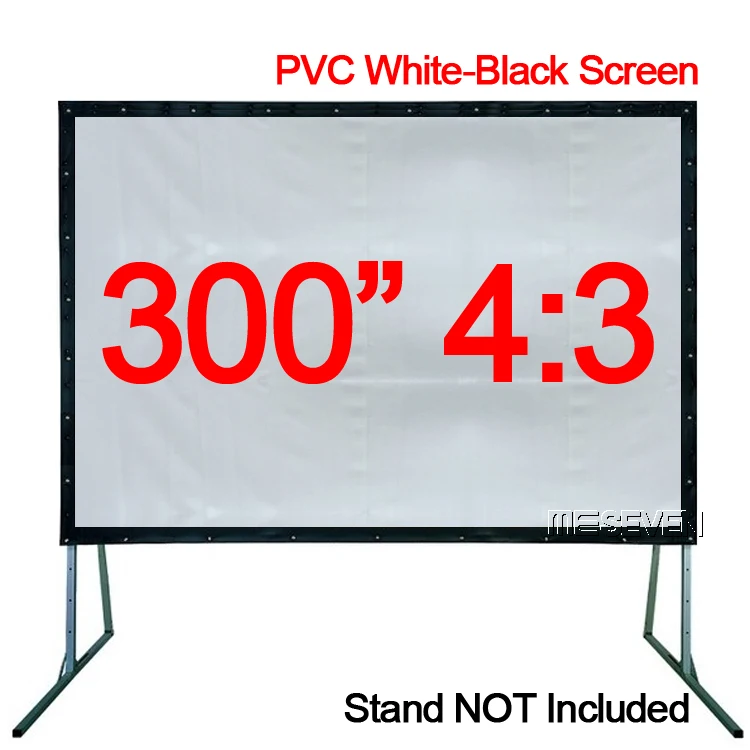 Большой размер 300 дюймов 4:3 быстро складывающаяся Мягкая Белая черная