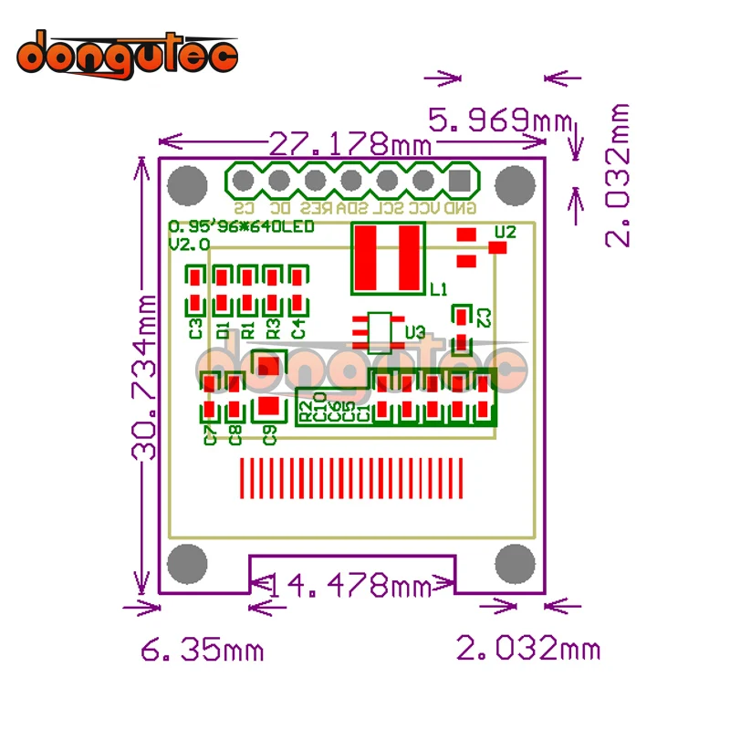 Dongutec 0 95 дюйма SPI полноцветный OLED дисплей DIY модуль 96x64 LCD для Arduino SSD1351 Драйвер