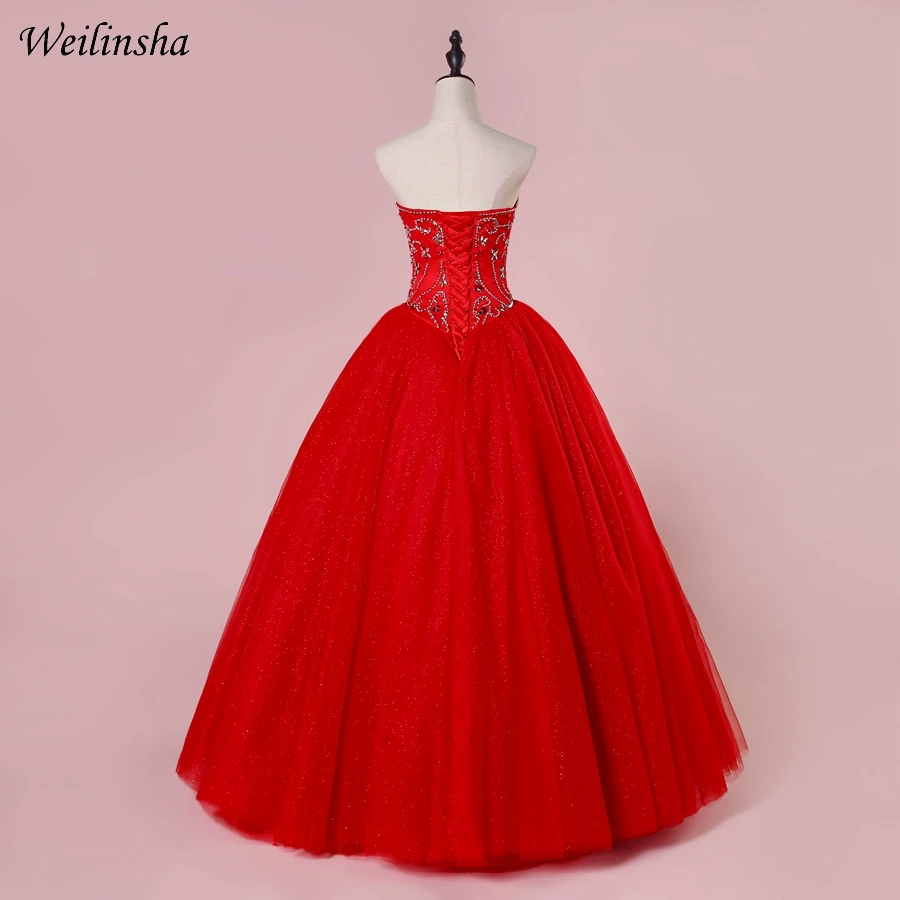 Weilinsha New Arrival Custom Quinceanera Dresses Sweetheart Sparkling Beading Rhinestones Gowns Sweet 15 | Свадьбы и торжества