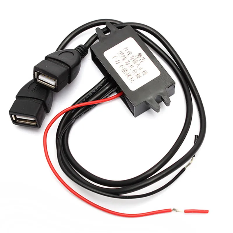 Двойной 2 USB DC-DC автомобильный преобразователь 12 В до 5 В 3 А 15 Вт адаптер питания используется для светодиодный дисплей автомобиля gps Защита от перенапряжения