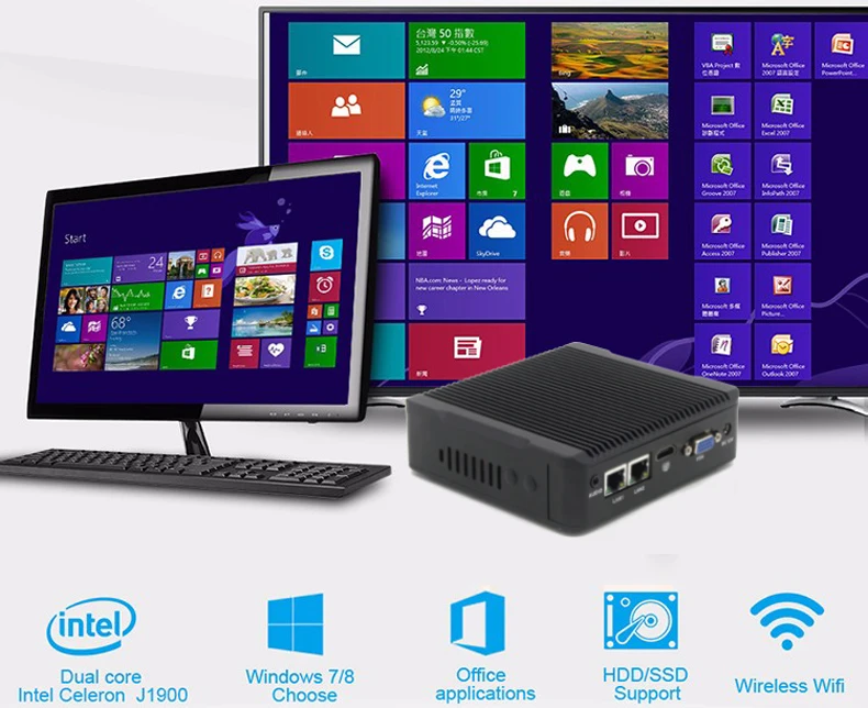 Eglobal низкая стоимость встроенный, без вентилятора мини ПК Celeron quad core J1900 2 LAN 2 RS232 COM Linux pfsense миникомпьютер промышленный