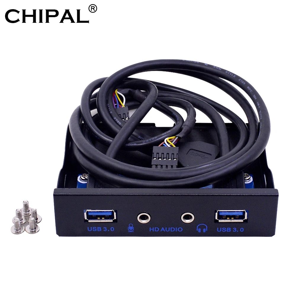 CHIPAL 20Pin 4 порта USB 3,0 концентратор PC Передняя панель кронштейн HD аудио 3,5 мм наушники микрофонный разъем для рабочего стола 3," дисковый отсек
