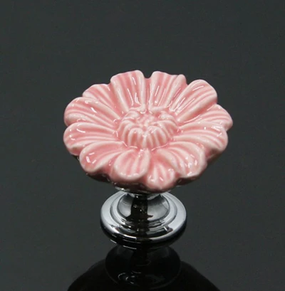 Chrysanthemum Ceramics Knobs Furniture Drawer Wardrobe Handle Kitchen Cabinets Cupboard Dresser Children's Room Pull Door |