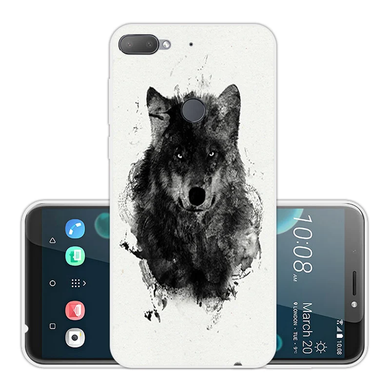 TPU for HTC Desire 12 Plus Fitted Green Case 6.0&quot Transparent Ultra Thin Soft Silicone 12+ Back Phone Cover |