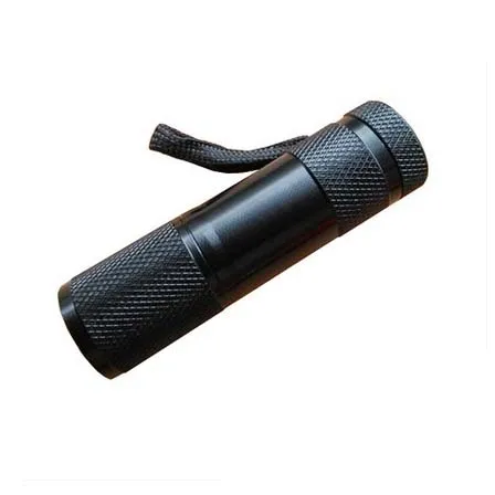 9LED мини алюминиевый УФ свет Ультрафиолетовый сигнальный огонь фонарик маркер с