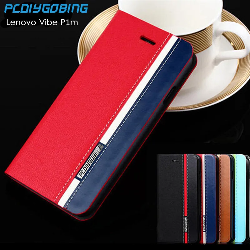 Кожаный чехол книжка Lenovo P1m для Vibe lenovo p1ma40 на мобильный телефон со слотом карты|case