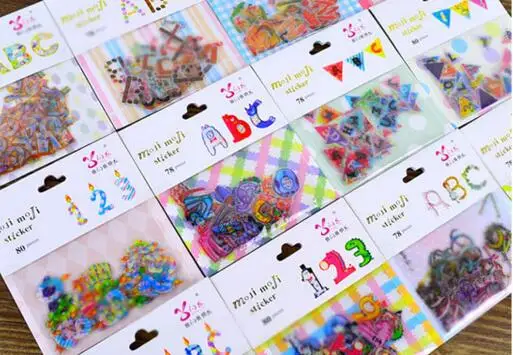 80 шт./лот DIY креативные милые наклейки с цифрами Kawaii из ПВХ для украшения дома