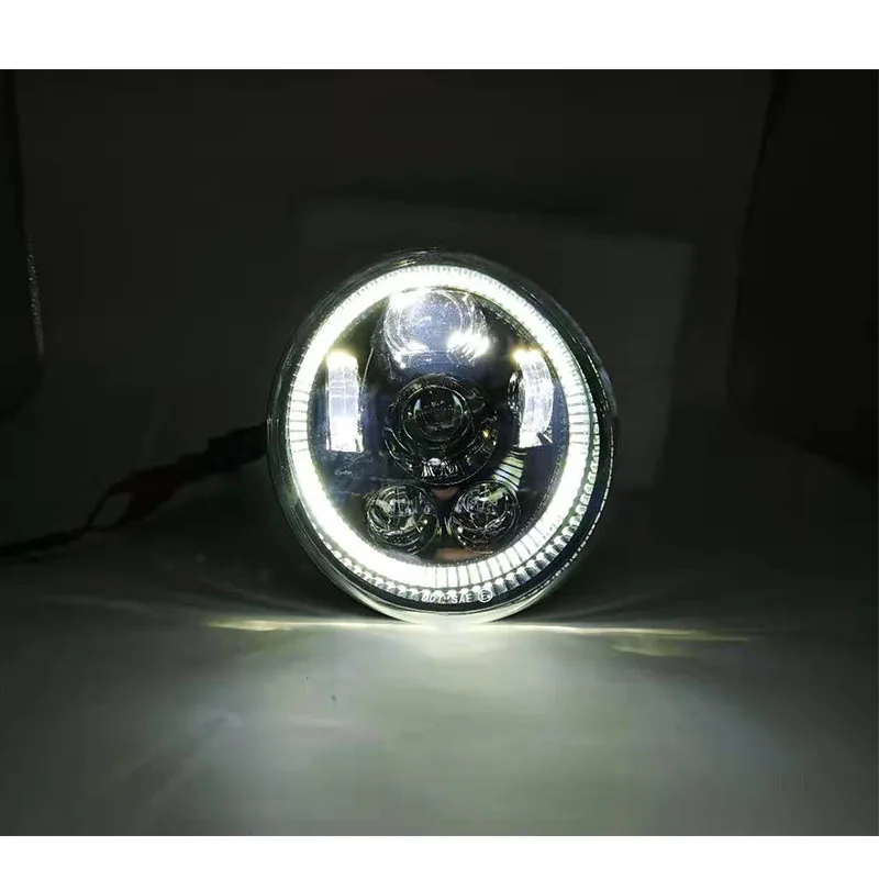 Черный светодиодный фары Hi/короче спереди и длиннее сзади) луч DRL Halo белый