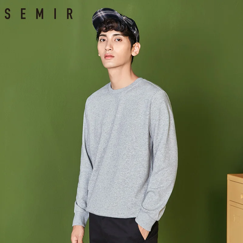 Мужские однотонные толстовки SEMIR хлопковая Повседневная Толстовка с круглым