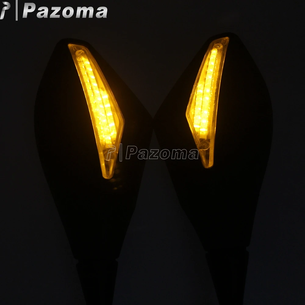 Мотоциклетный светодиодный указатель поворота черное зеркало заднего вида для