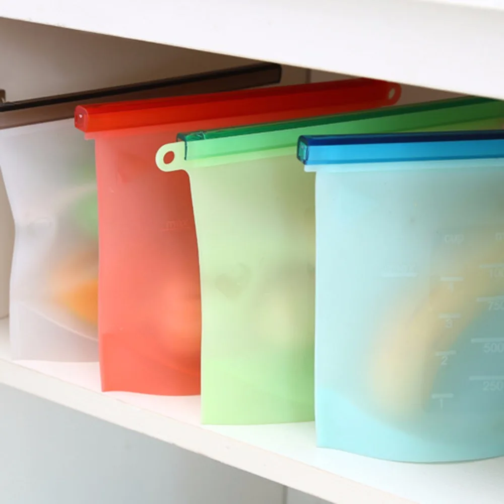 1000 мл многоразовые силиконовые вакуумные уплотнения еда свежий мешок Кухня