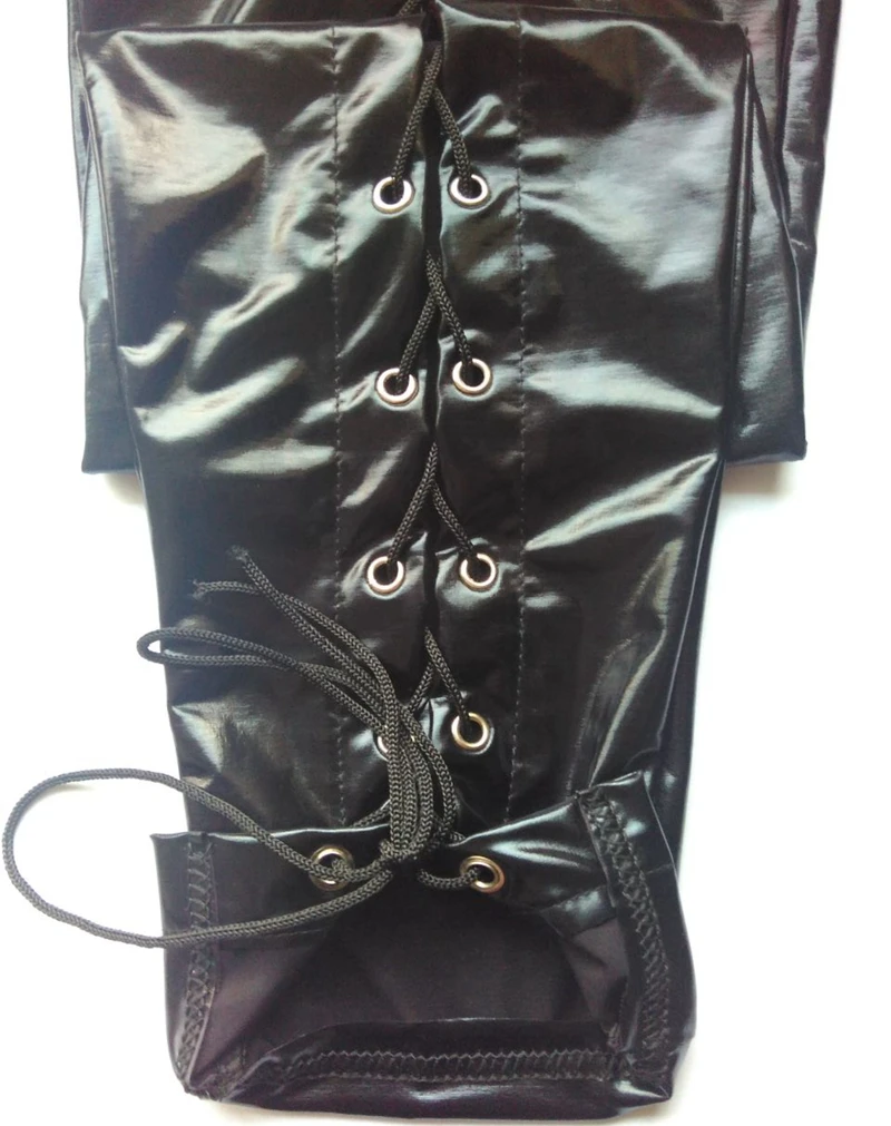 Готические черные обтягивающие брюки на шнуровке для женщин сексуальные