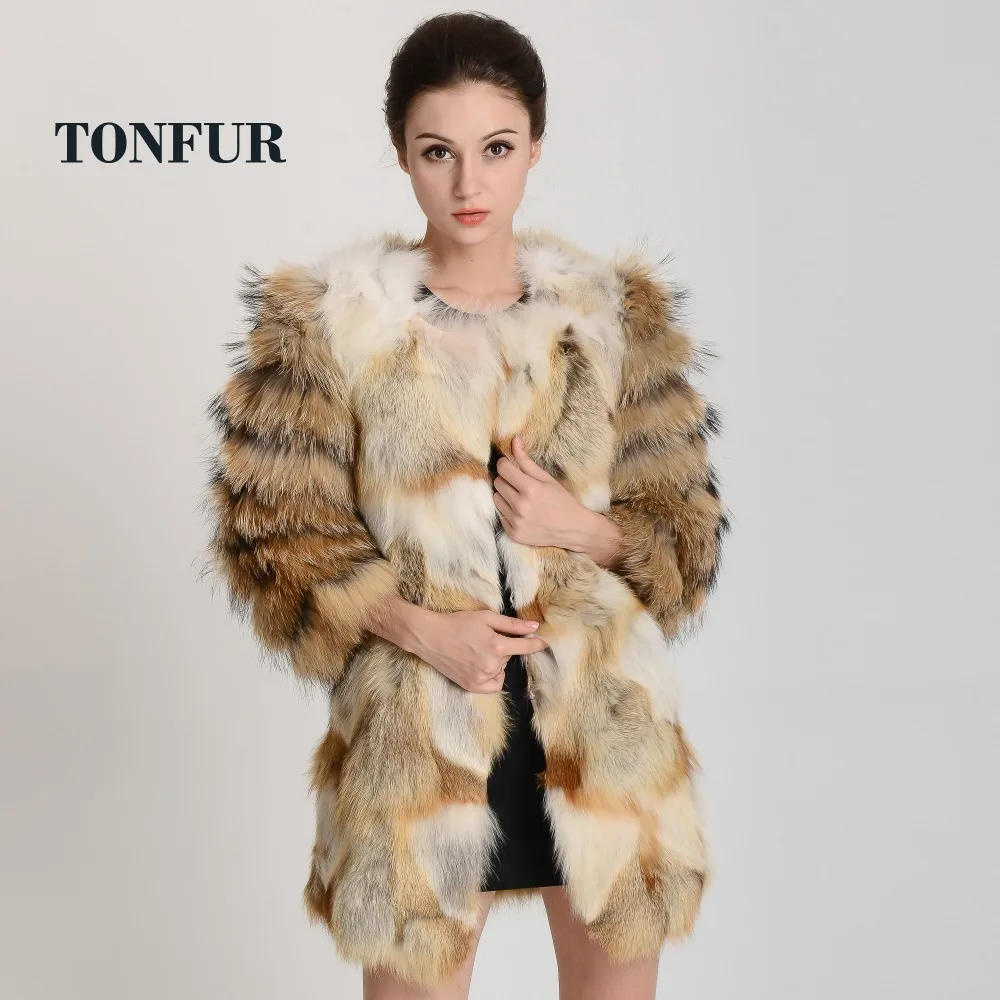 Новинка 2019 бесплатная доставка пальто из натурального меха Красной лисы с