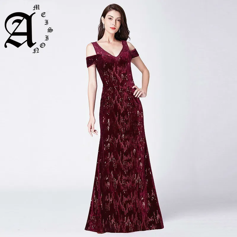2019 Русалка блестками блестящие вечерние платье Элегантное кружевное вечернее
