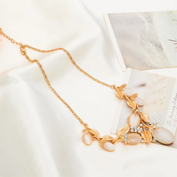 Женское колье в стиле бохо MZC ожерелье с крупным камнем и опалом Ювелирное