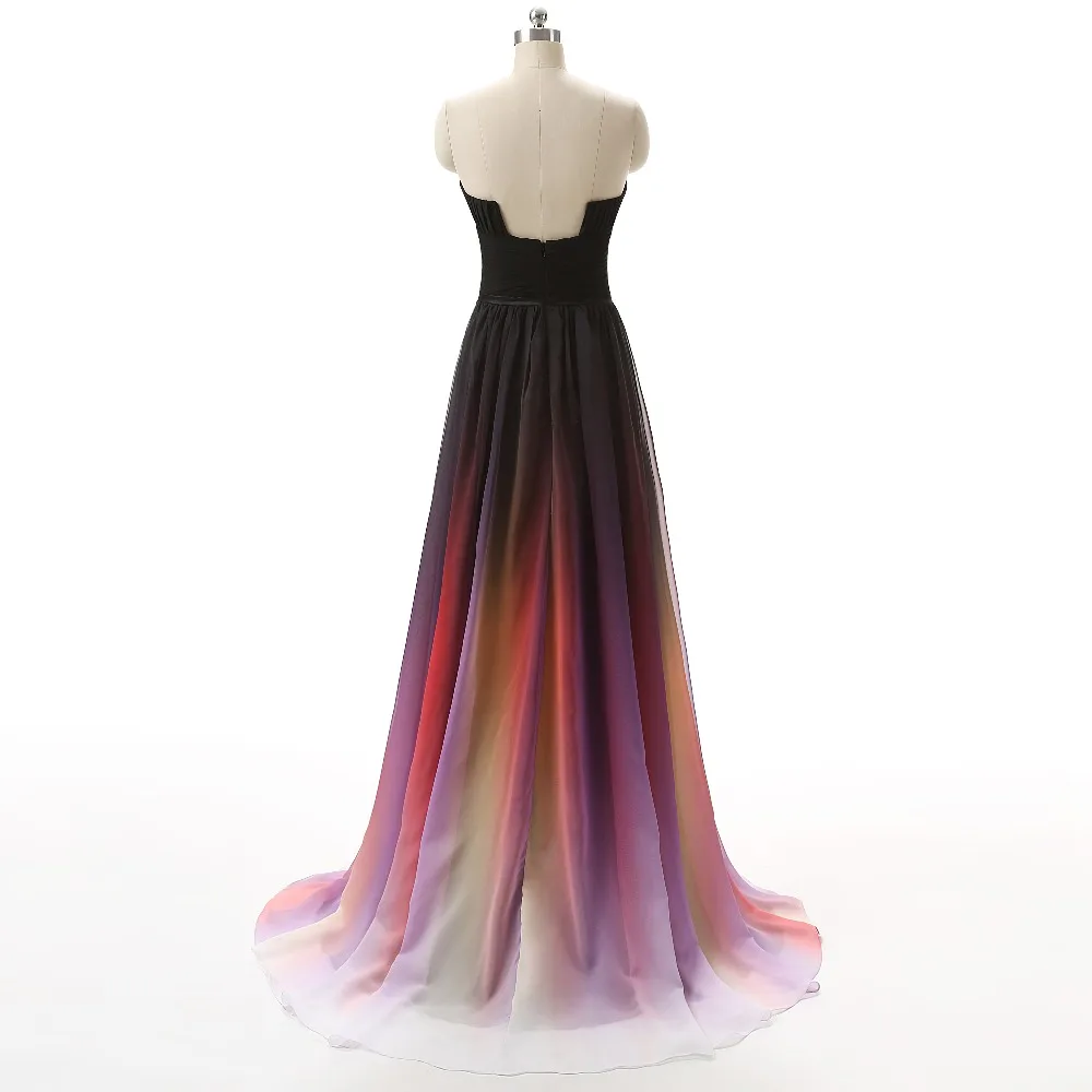 Шифоновое платье с градиентным эффектом на молнии сзади | Свадьбы и торжества