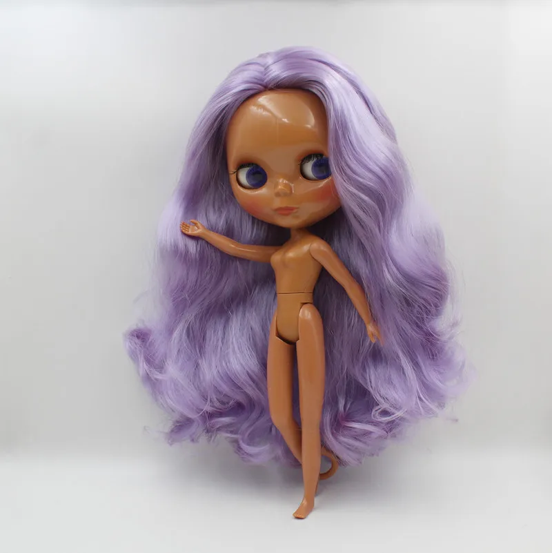 Куклы Blygirl куклы Blyth светло-фиолетовые новые с 19 и 7 шарнирами черная кожа ракушки