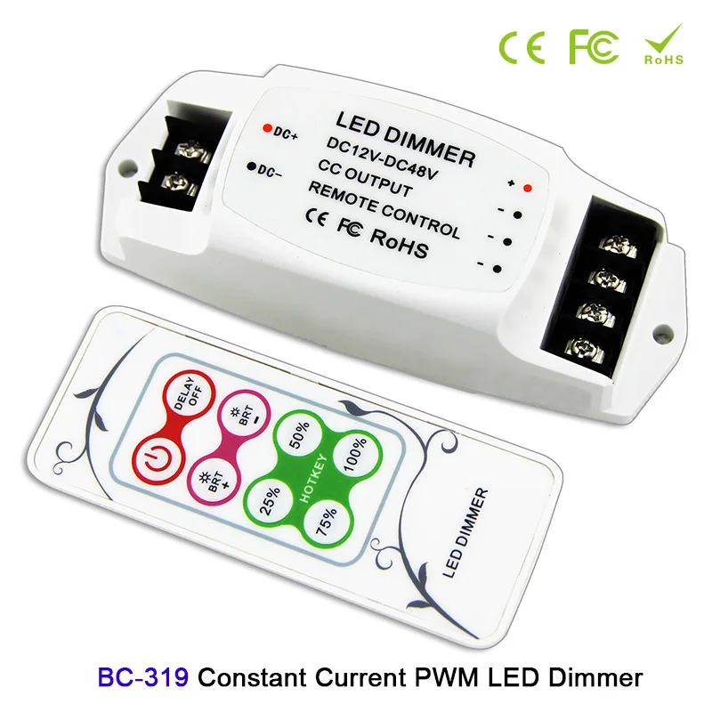 BC 319 PWM светодиодный диммер постоянного тока + радиочастотный беспроводной пульт