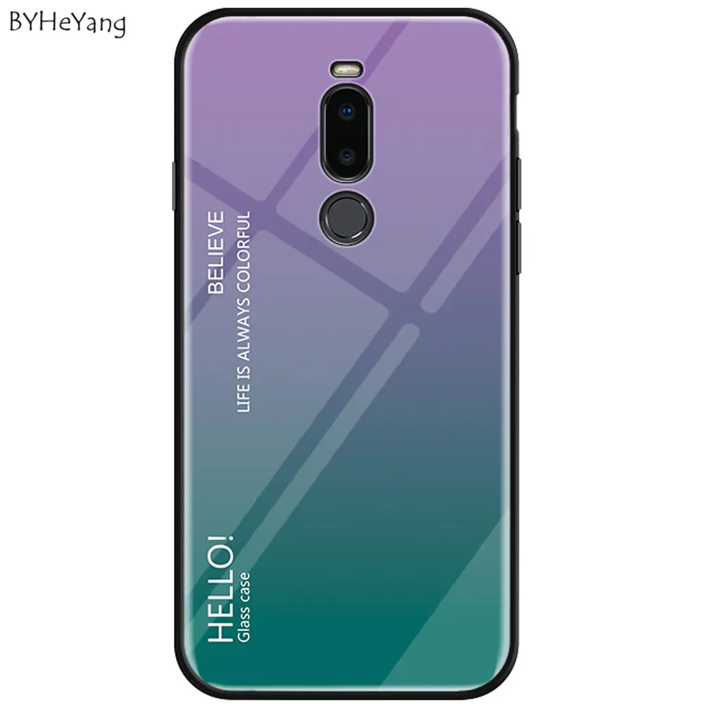 Для Meizu X8 чехол Роскошный Твердый закаленное стекло модный градиентный защитный